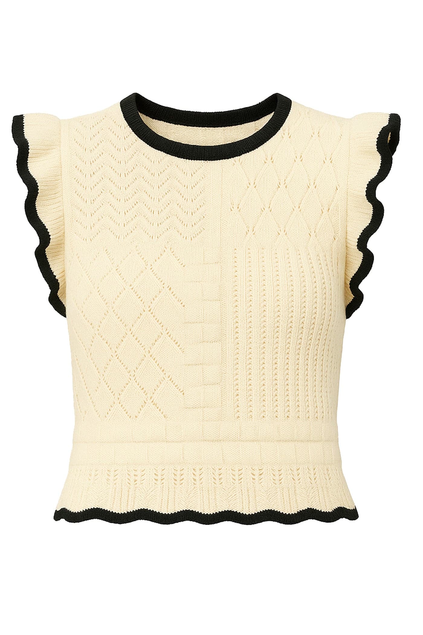 NIKITA TOP CREAM/BLACK