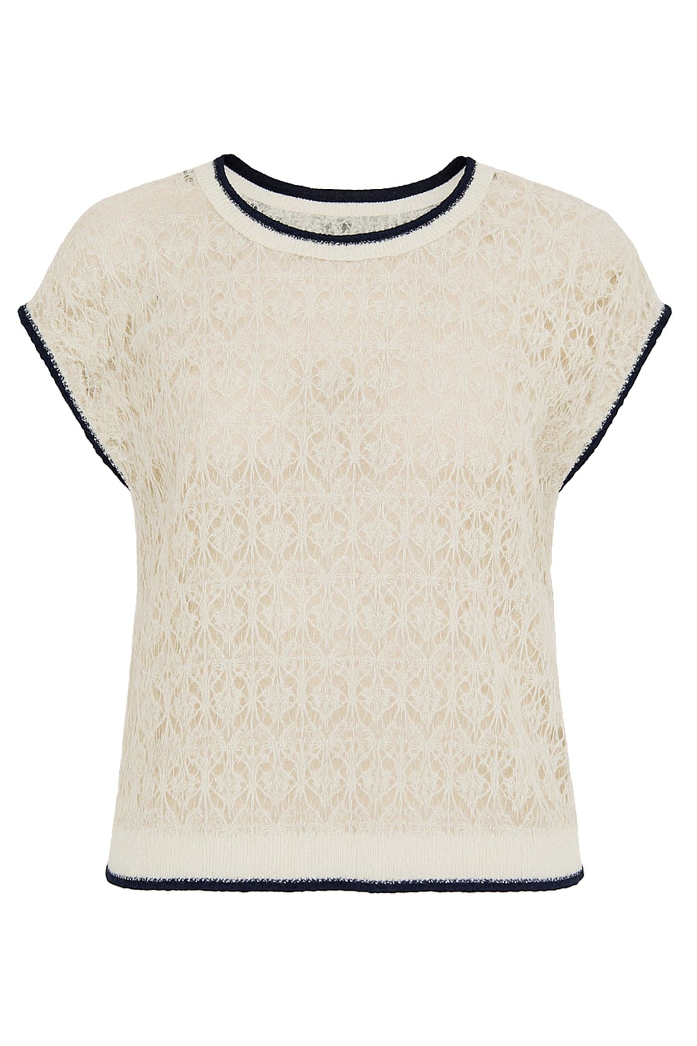 JACINDA TOP CREAM/BLACK IRIS